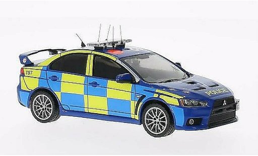 Mitsubishi Lancer Evolution X 1/43 IXO EVO UK Polic&iacute;a azul 2008 coche miniatura