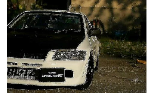 Mitsubishi Lancer Evolution VII 1/18 Autoart street racing inside coche miniatura