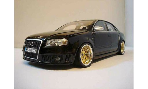 Audi RS4 berline 1/18 Minichamps negro jantes bbs coche miniatura