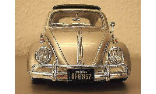 Volkswagen Kafer Base 1/18 Burago coxinelle gris jantes bords larges coche miniatura