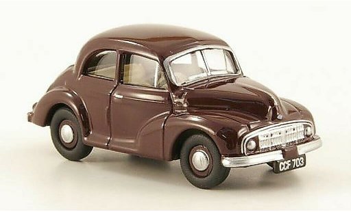 Morris Minor Base 1/76 Oxford Saloon rojo coche miniatura
