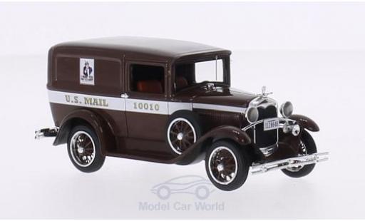 Ford Model A 1/43 Motorhead Livery marron U.S.Mail 1931 coche miniatura
