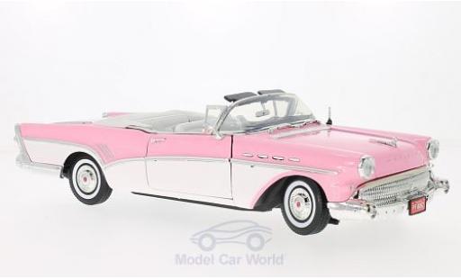 Buick Roadmaster 1/18 Motormax Convertible rosa/blanco 1957 coche miniatura