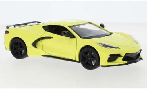 Coche miniatura Chevrolet Corvette 1/24 Motormax C8 Stingray amarillo 2020 Chevrolet Corvette 1/24 Motormax C8 Stingray amarillo 2020 coche miniatura