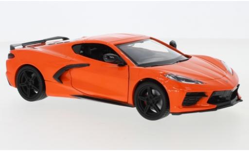 Coche miniatura Chevrolet Corvette 1/24 Motormax C8 Stingray metalico naranja 2020 Chevrolet Corvette 1/24 Motormax C8 Stingray metalico naranja 2020 coche miniatura