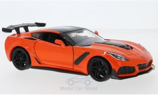 Coche miniatura Chevrolet Corvette 1/24 Motormax ZR1 naranja/negro 2019 Chevrolet Corvette 1/24 Motormax ZR1 naranja/negro 2019 coche miniatura