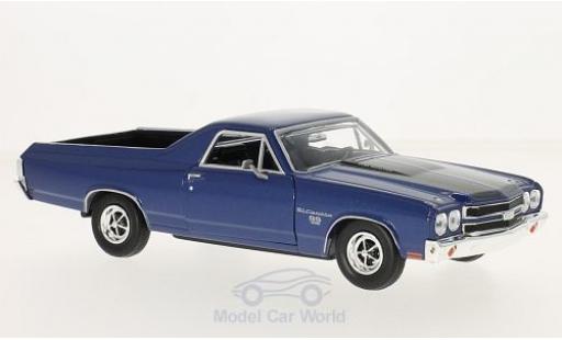Chevrolet El Camino 1/24 Motormax metalico azul/negro 1970 coche miniatura