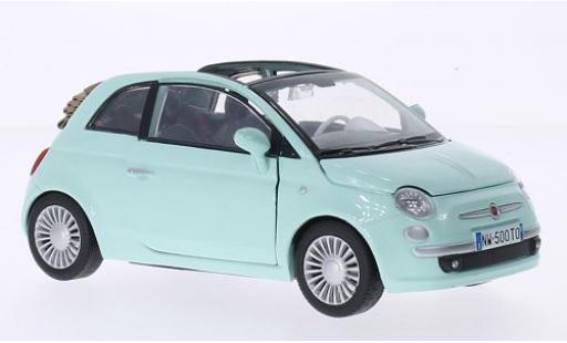 Coche miniatura Fiat 500 1/24 Motormax Cabrio verde Fiat 500 1/24 Motormax Cabrio verde coche miniatura