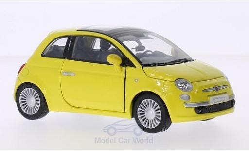 Coche miniatura Fiat 500 L 1/24 Motormax amarillo 2007 Fiat 500 L 1/24 Motormax amarillo 2007 coche miniatura