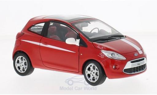 Ford Ka 1/24 Motormax rojo/blanco coche miniatura