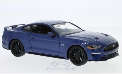 Coche miniatura Ford Mustang 1/24 Motormax GT metalico azul 2018 Ford Mustang 1/24 Motormax GT metalico azul 2018 coche miniatura