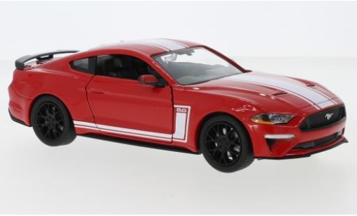 Coche miniatura Ford Mustang 1/24 Motormax GT rojo/blanco 2018 Ford Mustang 1/24 Motormax GT rojo/blanco 2018 coche miniatura