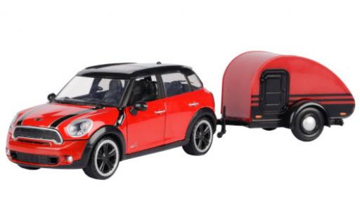 Coche miniatura Mini Cooper 1/24 Motormax S Countryman rojo/negro avec caravane Mini Cooper 1/24 Motormax S Countryman rojo/negro avec caravane coche miniatura