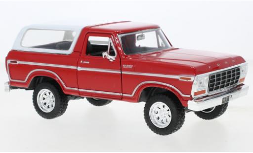 Coche miniatura Ford Bronco 1/24 Motormax Custom rojo/blanco 1978 Ford Bronco 1/24 Motormax Custom rojo/blanco 1978 coche miniatura