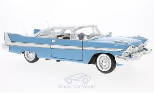 Coche miniatura Plymouth Fury 1/18 Motormax azul/blanco 1958 Plymouth Fury 1/18 Motormax azul/blanco 1958 coche miniatura