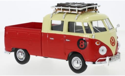 Coche miniatura Volkswagen T1 1/24 Motormax Doka beige/rojo mit Dachgepäckträger No.8 Volkswagen T1 1/24 Motormax Doka beige/rojo mit Dachgepäckträger No.8 coche miniatura