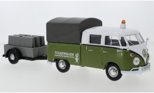 Coche miniatura Volkswagen T1 1/24 Motormax Doppelkabine verde/blanco Road Service mit Anhänger Volkswagen T1 1/24 Motormax Doppelkabine verde/blanco Road Service mit Anhänger coche miniatura
