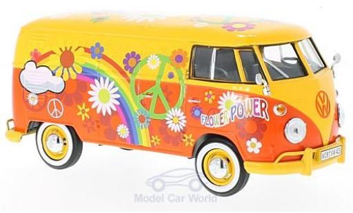 Coche miniatura Volkswagen T1 B 1/24 Motormax amarillo/Dekor Flower Power Volkswagen T1 B 1/24 Motormax amarillo/Dekor Flower Power coche miniatura