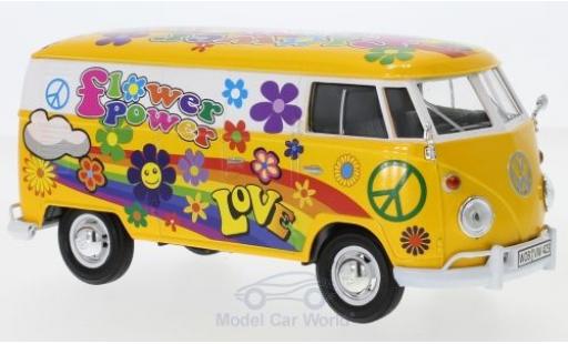 Coche miniatura Volkswagen T1 A 1/24 Motormax Kasten Flower Power Volkswagen T1 A 1/24 Motormax Kasten Flower Power coche miniatura
