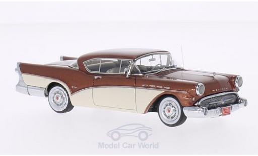 Buick Roadmaster 1/43 Neo Hardtop Coupe metalico marron/blanco 1957 coche miniatura