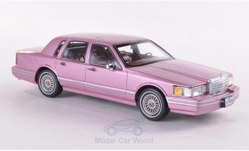 Coche miniatura Lincoln Town Car 1/43 Neo metalico rosa 1990 Lincoln Town Car 1/43 Neo metalico rosa 1990 coche miniatura