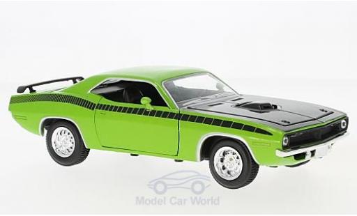 Plymouth Cuda 1/18 New Ray verde/negro 1970 coche miniatura