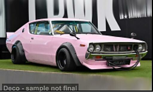 Coche miniatura Nissan Skyline GT-R (KPGC110) rosa 1972 1/43 Solido