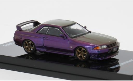 Coche miniatura Nissan Skyline GT-R (R32) violett 1/64 INNO64