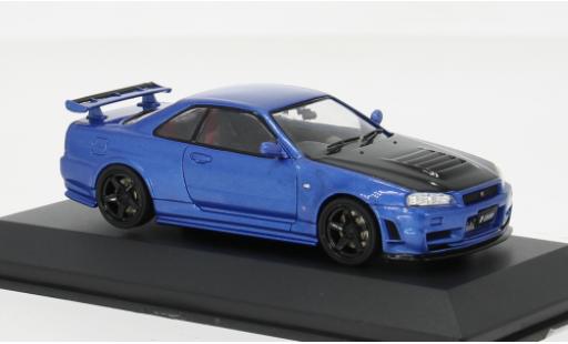 Coche miniatura Nissan Skyline R34 GT-R () azul 1/43 Solido