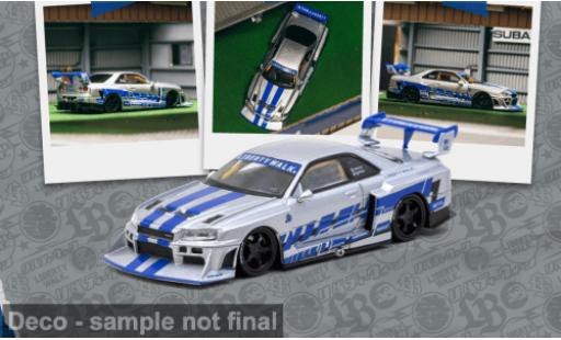 Coche miniatura Nissan Skyline GTR (R34) silber/blau 2025 SUPER SILHOUETTE MGMINI 1/64 Tarmac Works