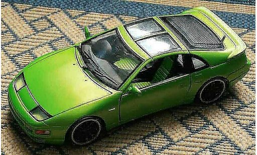 Nissan 300 ZX 1/18 Kyosho fairlady green jantes style bbs negros coche miniatura