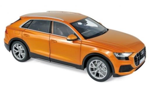 Coche miniatura Audi Q8 1/18 Norev metalico naranja 2018 Audi Q8 1/18 Norev metalico naranja 2018 coche miniatura