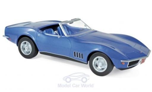 Chevrolet Corvette 1/18 Norev C3 Convertible metalico azul 1969 coche miniatura
