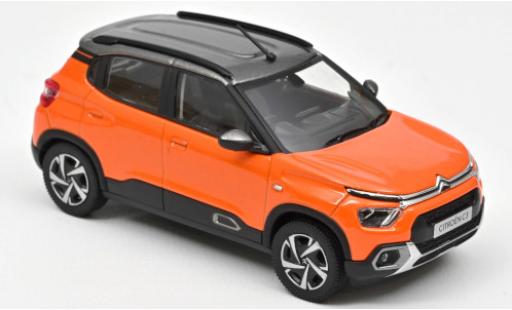 Citroen C3 1/43 Norev metalico naranja/metalico gris 2021 Indian Market coche miniatura