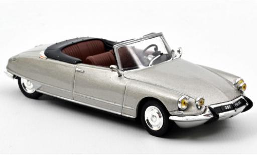 Citroen DS 1/43 Norev 19 Cabriolet metalico gris 1965 Softtop couché avec coche miniatura