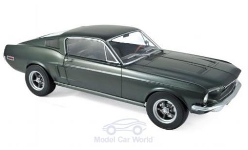 Ford Mustang 1/12 Norev Fastback metalico verde 1968 coche miniatura