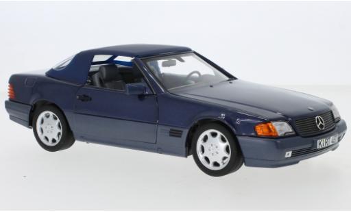 Coche miniatura Mercedes 500 1/18 Norev SL (R129) metalico azul 1989 Mercedes 500 1/18 Norev SL (R129) metalico azul 1989 coche miniatura