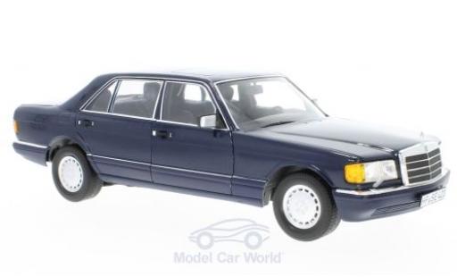 Coche miniatura Mercedes 560 SEL 1/18 Norev SEL (W126) azul 1991 Mercedes 560 SEL 1/18 Norev SEL (W126) azul 1991 coche miniatura