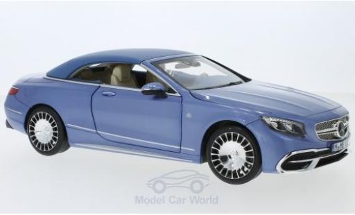 Coche miniatura Mercedes Classe S 1/18 Norev Maybach S650 Cabriolet metalico azul 2018 SoftTop liegt ein Mercedes Classe S 1/18 Norev Maybach S650 Cabriolet metalico azul 2018 SoftTop liegt ein coche miniatura