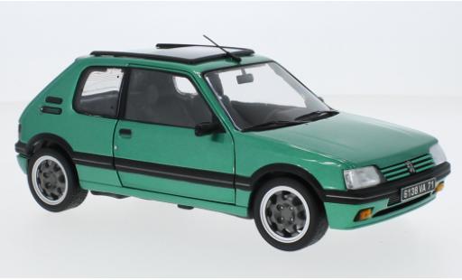 Peugeot 205 1/18 Norev GTI Griffe metallise verde 1991 coche miniatura