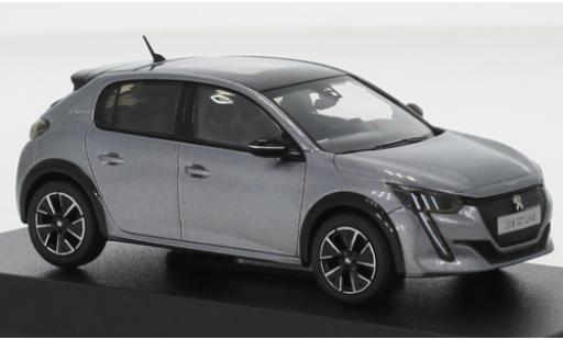 Peugeot 208 1/43 Norev GT Line metallise gris/negro 2019 coche miniatura