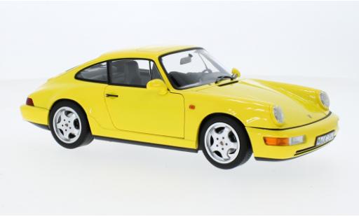 Coche miniatura Porsche 964 1/18 Norev 911  Carrera 2 amarillo 1990 Porsche 964 1/18 Norev 911  Carrera 2 amarillo 1990 coche miniatura