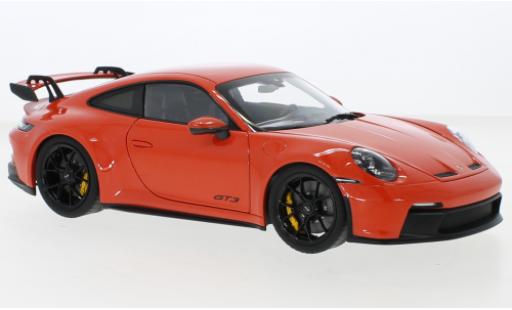 Porsche 992 GT3 1/18 Norev 911  naranja 2021 coche miniatura