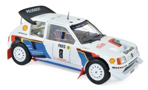 Peugeot 205 1/18 Norev T16 Evo No.8 Rallye WM Rallye Monte Carlo 1986 B.Saby/J-F.Fauchille coche miniatura
