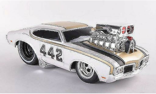 Oldsmobile 442 Base 1/24 Maisto blanco/gold 1970 coche miniatura