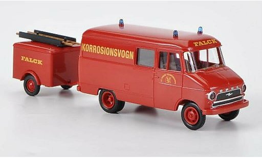 Opel Blitz Type A 1/87 Brekina furgoneta con Anhanger Falck Korrosionsvogn coche miniatura