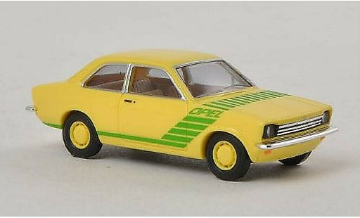 Opel Kadett C Swinger 1/87 Busch amarillo/verde 1977 coche miniatura