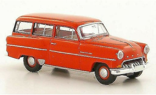 Opel Olympia Rekord 1/87 Brekina Caravan rojo coche miniatura