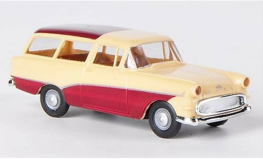 Opel Rekord P1 1/87 Brekina Caravan beige/rojo coche miniatura