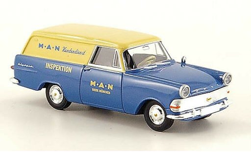Opel Rekord P2 1/87 Brekina furgoneta MAN Kundendienst coche miniatura